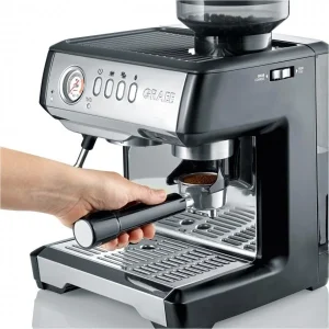 Graef ESM 802 Milegra Siebträgermaschine Schwarz-matt/edelstahl Hochglanz 16